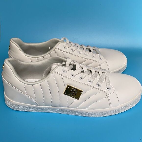 New Daisy Fuentes Tali white leather sneakers 8 1/2 - Picture 2 of 9